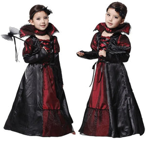 Kid Girls Vampire Dress Kid Ghost Bride Gothic Cosplay Vampire Devil Bat Halloween Costume Vampiran Carnival Outfit Clothes - www.sixcolors.us