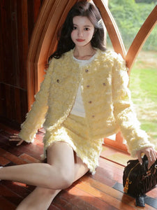 Two Piece Set For Women 2024 Autumn Winter Jacket Coat Skirt 2 Piece Outfit conjuntos femininos elegantes short sets ropa mujer
