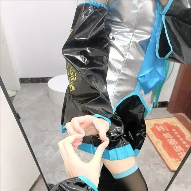 Hatsune Miku Cosplay clothes Animation formula clothes Miku wig accessories short skirt full set of Halloween party clothes - www.sixcolors.us