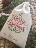 25PCS Personalized Christmas Favor Bags / Holiday Gift Bags (Item 1702A) - www.sixcolors.us