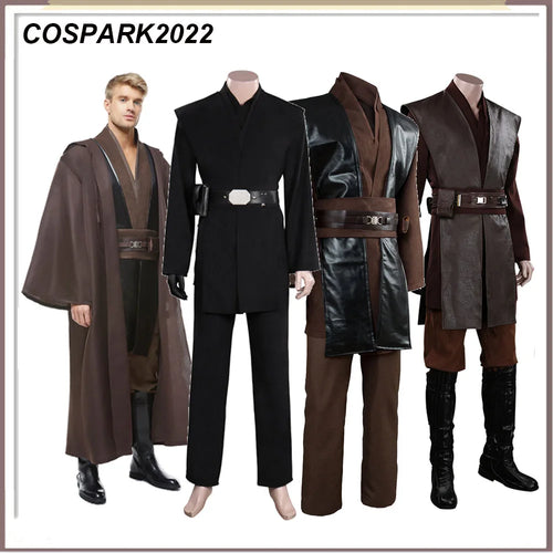 Adult Men Anakin Cosplay Fantasia Uniform Knight Clothes Halloween Party Carnival Suit Movie Battle Costume Robe Cloak Outfit - www.sixcolors.us