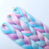 24inch Rainbow Mix Color Jumbo Braids Hair Extension Crochet Synthetic Braiding DIY Cosplay halloween party Girl women wig hair - www.sixcolors.us
