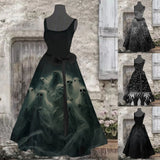 Sleeveless Blood Stain Sundress Masquerade vestido Halloween Bloody Tie-dye Horror Bride Vampire Cosplay Costume For Women's - www.sixcolors.us
