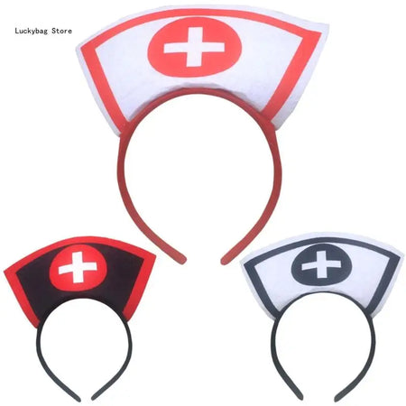 Nurse Hat Headbands Halloween Headbands Hair Accessories for Girls and Womens Holiday Party Headwear - www.sixcolors.us