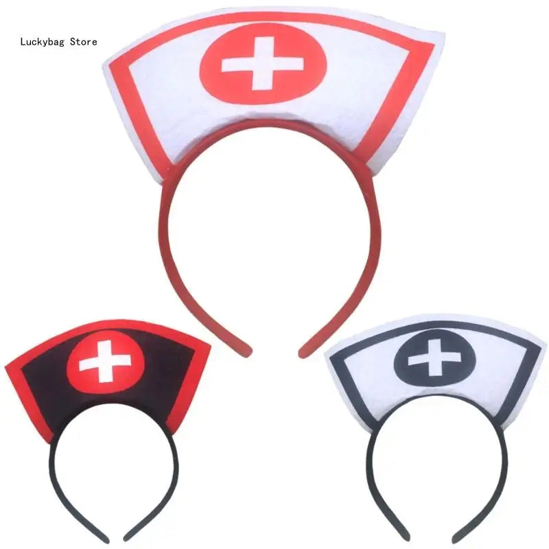 Nurse Hat Headbands Halloween Headbands Hair Accessories for Girls and Womens Holiday Party Headwear - www.sixcolors.us