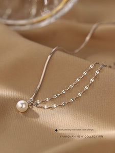Accessible Luxury S925 Women's Niche Style Sweet Cool Pearl Necklace