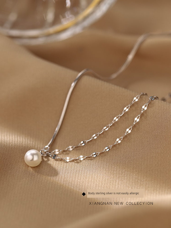 Accessible Luxury S925 Women's Niche Style Sweet Cool Pearl Necklace
