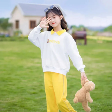 Fashion Girls Clothes Sets Spring Autumn Sweatshirt + Pants 2PCS Kids Tracksuit Children’s Clothing Teen 5 6 8 10 12 14 Years