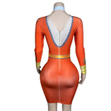 Sexy Red Celebration Skirt for Women Party Festival Rave Outfit Halloween Cosplay Nightclub Show Costume Guoqing - www.sixcolors.us