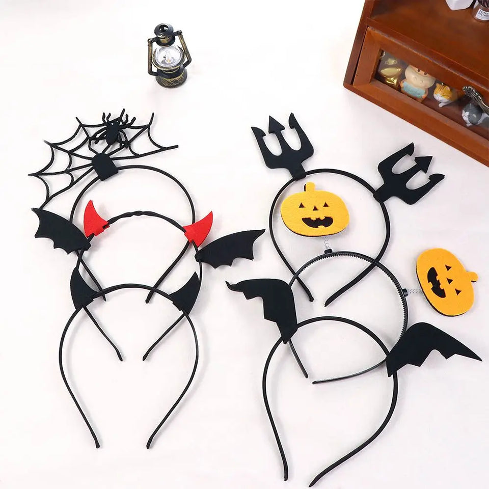 Headband Cute Costume Accessory Non-slip Cloth Bat Devil Wing Spider Women Hair Hoop Halloween Headband Halloween Hairbands - www.sixcolors.us