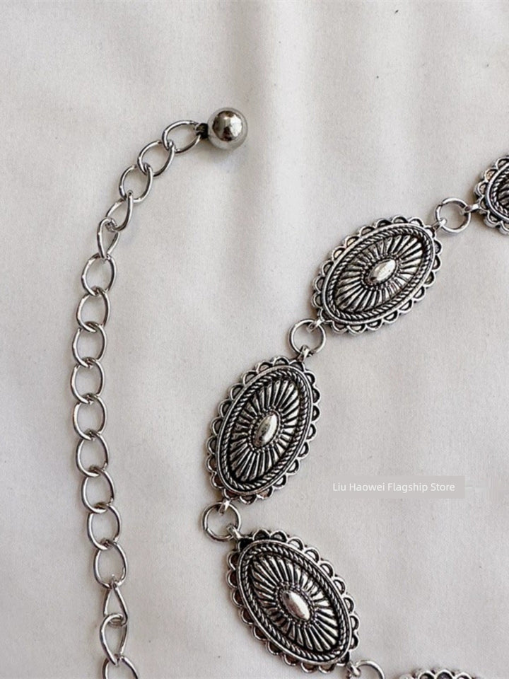 Silver Stylish Vintage Accessories Summer Waist Chain