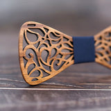 SOMESOOR Classic Floral Wood Bow Ties Engraved Hollow Butterflies Natural Wooden Bowknots Wedding Suit Accessories For Men Gifts