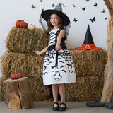 Halloween Black Bat Printed Costumes for Girls Carnival Cosplay Wedding Birthday Princess Party Dresses Christmas Kids Clothing - www.sixcolors.us