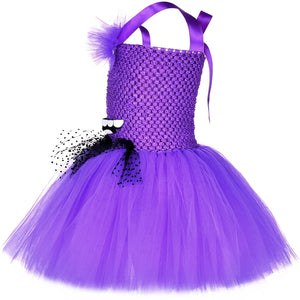 Purple Little Yellow Man Tutu Dress Girls Birthday Party Dresses Kids Halloween Holiday Anime Cartoon Characters Cosplay Costume - www.sixcolors.us