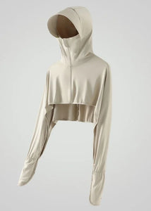 UV Protective Yoga Jacket Outdoor 2024 Sport With Hat Women Running Sunscreen Clothing Sun Protection Cycling Climbing Crop Coat - www.sixcolors.us