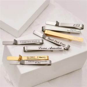 Stainless Steel Customized Name Tie Clip For Men Personalized Custom Engraving Names Accessories Jewelry Valentines‘s Gifts