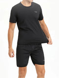 Sauna Sweat Suits Shirt Shorts Waist Trainer for Men Compression Vest Workout Gym Clothes Sweat Enhancer Short Sleeve Jacket - www.sixcolors.us