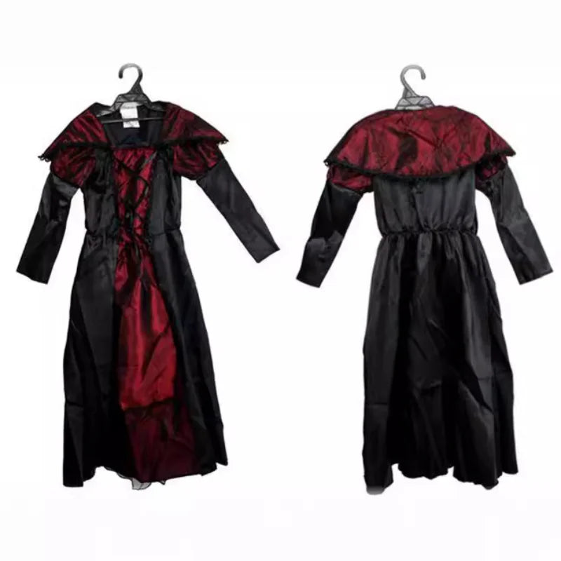 Kid Girls Vampire Dress Kid Ghost Bride Gothic Cosplay Vampire Devil Bat Halloween Costume Vampiran Carnival Outfit Clothes - www.sixcolors.us