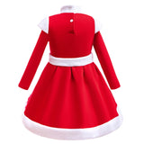 2024 Winter Kids Plush Warm Role Play Santa Claus Christmas Dress for Girls 2-8Years Xmas Baby Masquerade Elegant Party Clothes
