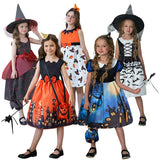 Kids Cosplay Dress For Girls Halloween Costume Festival Carnival Party Ball Gown Children Girl Pumpkin Printed Princess Dresses - www.sixcolors.us