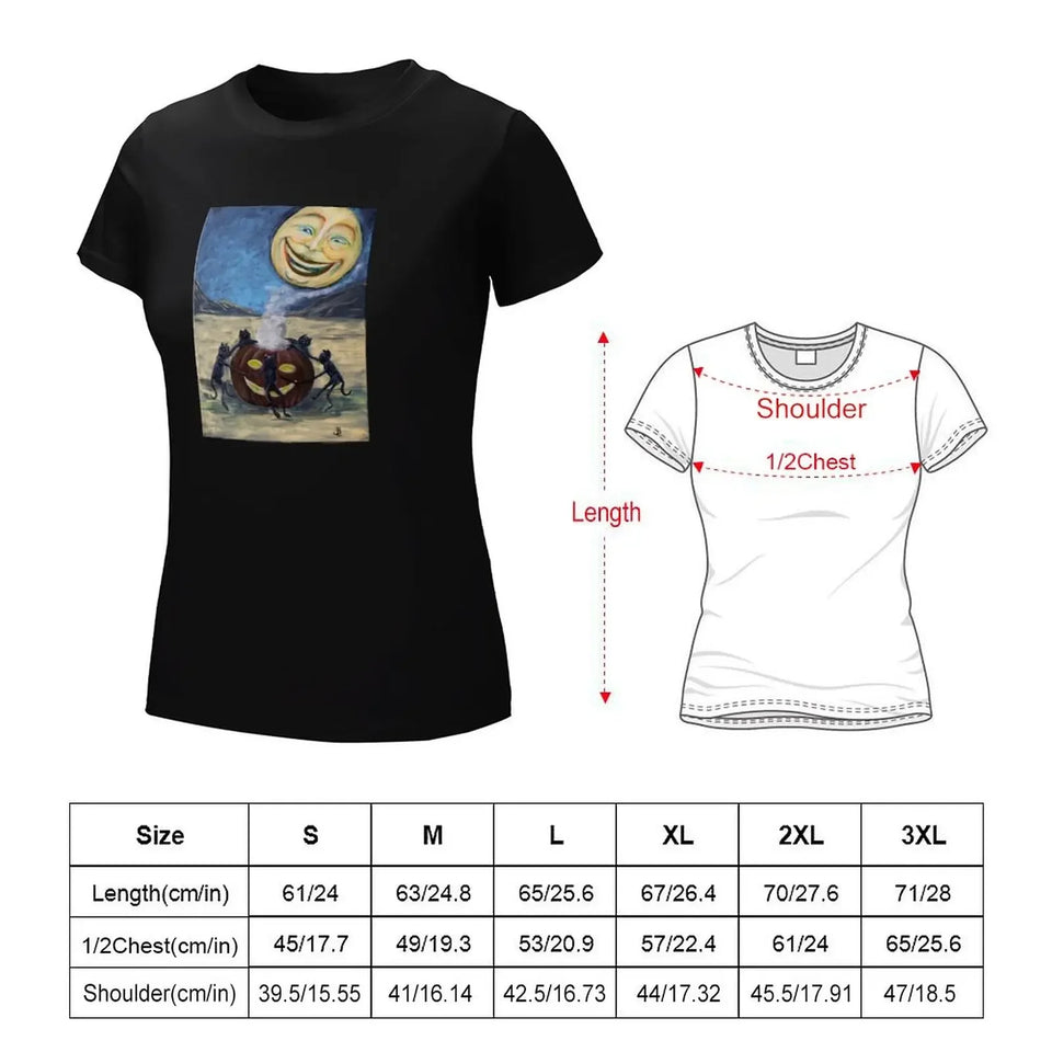 Halloween Cat Ritual T-Shirt vintage clothes kawaii clothes aesthetic clothes T-shirt Women - www.sixcolors.us