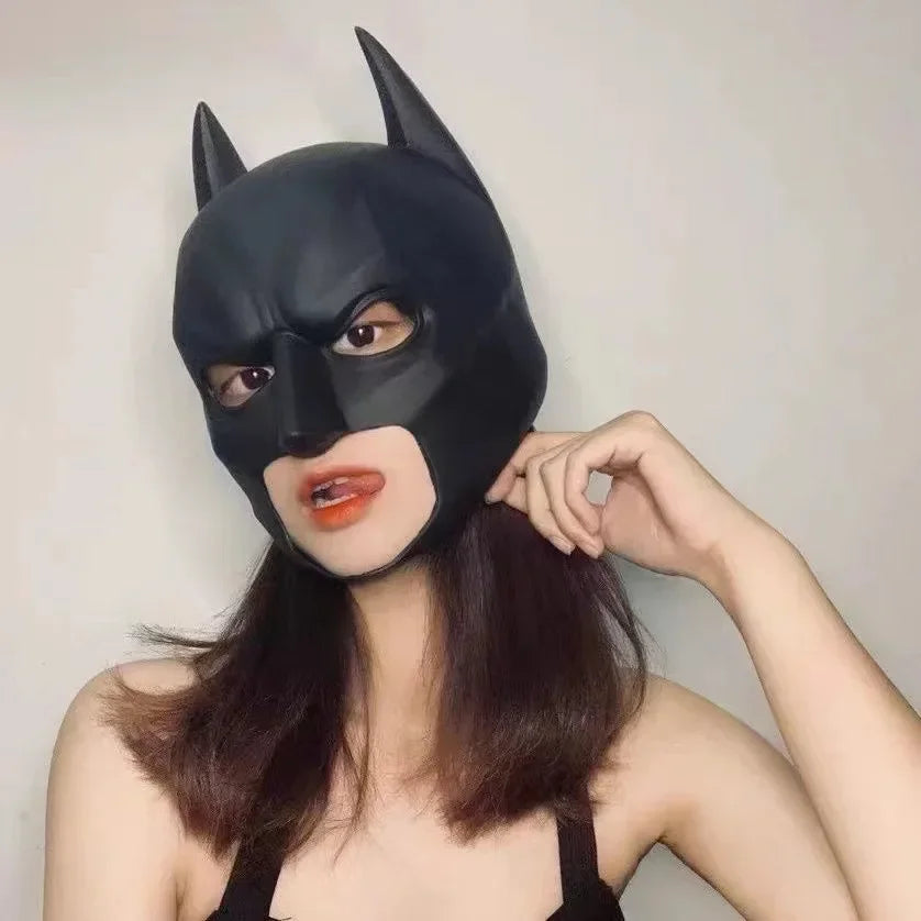 Batman Bruce Wayne Mask Cosplay Costume Superhero Movie Halloween Party Masks Party Short Black Latex Mask For Girlfriend Gift - www.sixcolors.us