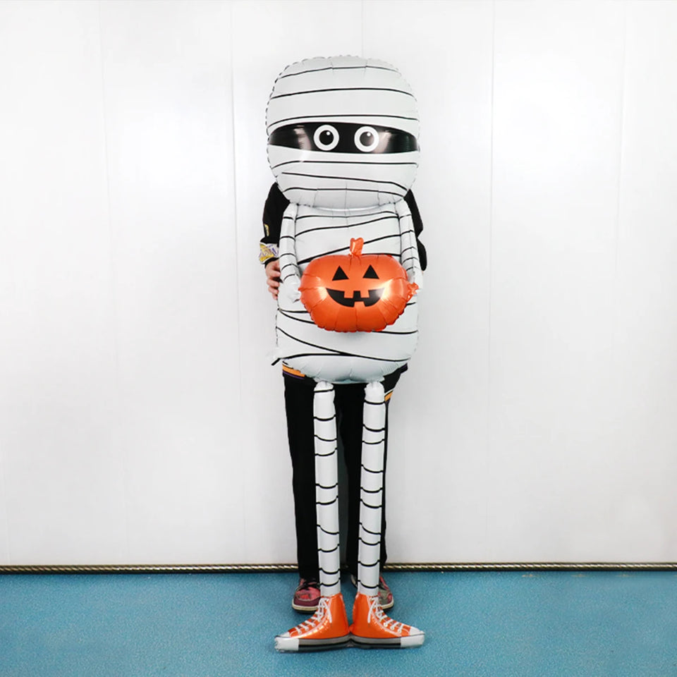 2024 1pcs Halloween Mummy Holding Pumpkin Aluminum Foil Balloon Scary Halloween Party Horror Haunted House Children'S Toy - www.sixcolors.us
