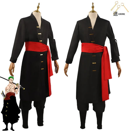 Roronoa Zoro Cosplay Costume Anime ONE PIECE Clothes Full Set Kimono Adult Children Christmas Halloween Party Cosplay Props Gift - www.sixcolors.us