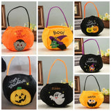 Portable Cloth Halloween Candy Bag Trick Or Treat Ghost Gift Basket Storage Bucket Tote Bag Pumpkin Candy Bag Halloween Props - www.sixcolors.us