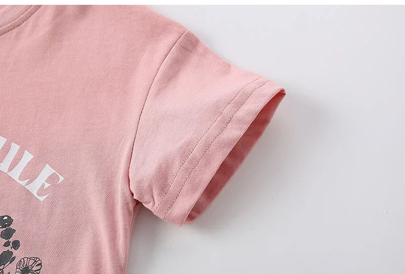 Kids Girls Children‘s Clothing Suits 2024 Summer 100% Combed Cotton t-shirt Leggings Pants Outfits Casual Baby Girl Clothes Sets