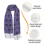 Ladies Large Halloween Ghost Happy Haunts Versatile Scarves Women Winter Fall Soft Warm Tassel Shawl Wraps Haunted Mansion Scarf - www.sixcolors.us