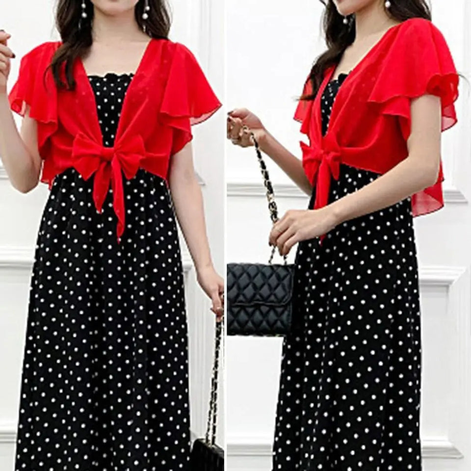High Quality Chiffon Shawl Jacket Thin Large Yards Thin Section Cardigan Chiffon Shawl Summer