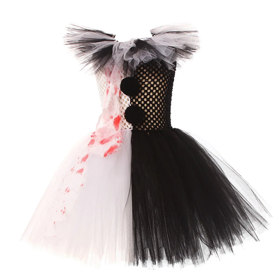 Halloween Girl Cosplay Costume Evil Joker Tutu Girl Carnival Performance Outfits Thriller Dress Up Children Halloween Clothes - www.sixcolors.us