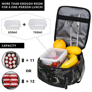 Crow Moon Insulated Lunch Bag for Camping Travel Halloween Spooky Witch Portable Thermal Cooler Bento Box Women Kids - www.sixcolors.us