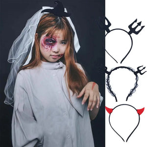 Headband Cute Costume Accessory Non-slip Cloth Bat Devil Wing Spider Women Hair Hoop Halloween Headband Halloween Hairbands - www.sixcolors.us