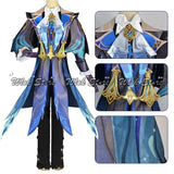 Genshin Impact Neuvillette Cosplay Costume with Leg Cover Fontaine Chief Justice Uniform Wig Boots Halloween Carnival Clothes - www.sixcolors.us