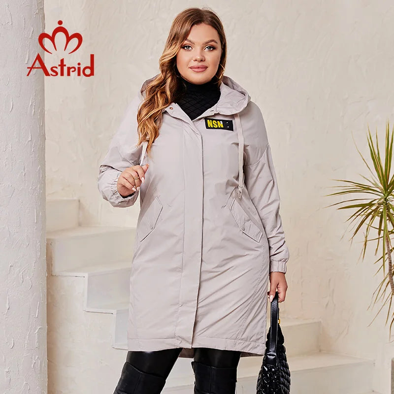 Astrid Plus Size Women's Spring Autumn Trench Coat Women Jacket zipper Outerwear female fashion Long casual Solid Windbreaker - www.sixcolors.us