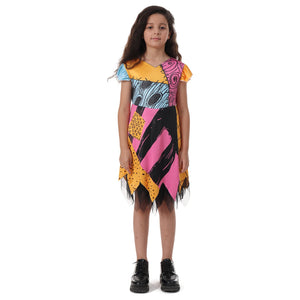 Girls Halloween Costume Ghost Nightmare Before Christmas Clothing Sally Cosplay Costume Children Carnival Party Princess Dress - www.sixcolors.us