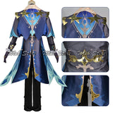 Genshin Impact Neuvillette Cosplay Costume with Leg Cover Fontaine Chief Justice Uniform Wig Boots Halloween Carnival Clothes - www.sixcolors.us