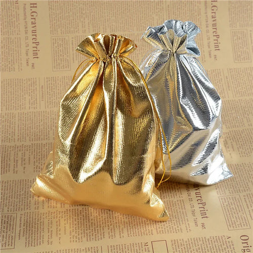 10pcs Silver/Gold Colors Gift Bag Adjustable Jewelry Packing Drawstring Velvet Bag Wedding Party Gift Cotton Bags Pouches 9 Size - www.sixcolors.us