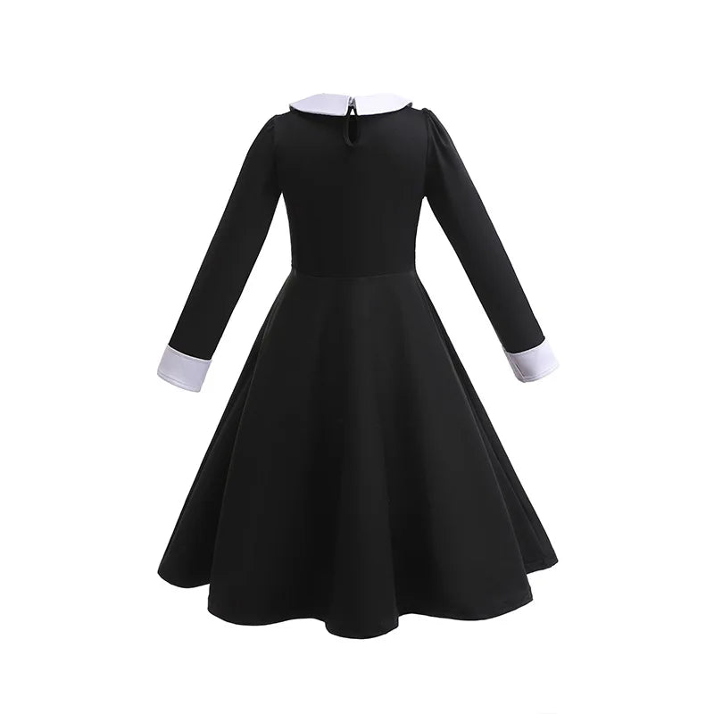 Black Costume Girls Dress for Kids Family Costumes Toddler Dress Halloween Cosplay Party Dress 3-12Y - www.sixcolors.us