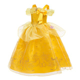 Kids Princess Cosplay Costume Girl Dress Belle Floral Vestido Beauty Beast Fantasy Outfits Carnival Halloween Party Elegant Gown - www.sixcolors.us
