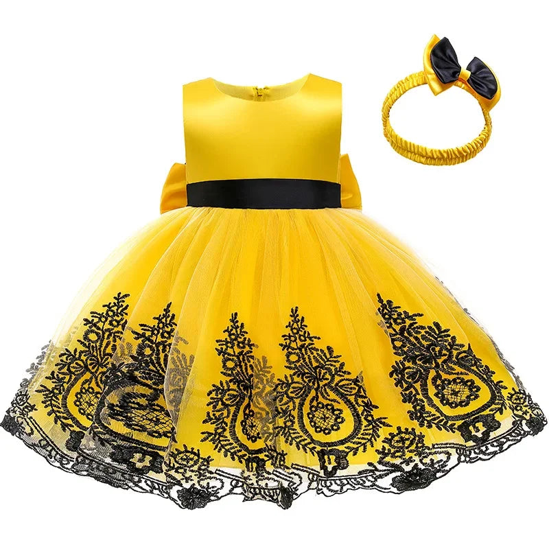 Halloween Elegant Children Princess Kids Dresses For Girls Birthday Evening Party Dress Flower Girls Embroider Vestido 1 to 5 Y - www.sixcolors.us