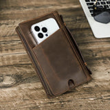 CONTACT'S Genuine Leather Men Passport Wallets Phone Pocket Card Holders Clutch Wallets Male Bags Handbags Travel Passport Cover