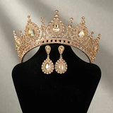 Baroque Queen Green Crown Crystal Tiaras and Crowns for Women Halloween Costume Hair Accessories - www.sixcolors.us