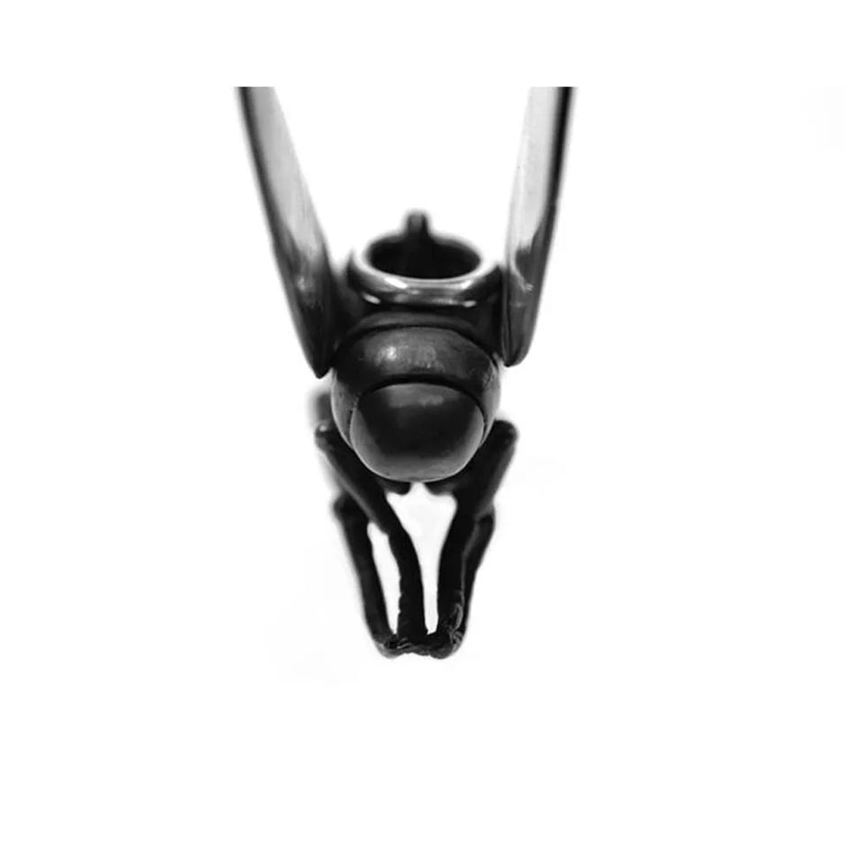 White Brass Bee Skull Nacklace Key Ring  EDC Bead DIY Personality Pendant Creative Man Keychain Outdoor Tool Accessories Stylish