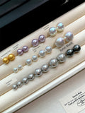 Tahidishijia Women's Platinum Gray French Pearl Stud Earrings