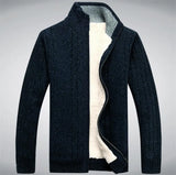 Men Sweaters Winter Warm Fleece Knitted Sweater Autumn Jackets Cardigan Coats Male Clothing Casual Knitwear