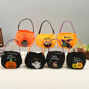 Non Woven Halloween Pumpkin Candy Bag Portable Candy Basket Trick Or Treat Kids Gift Packaging Halloween Party Supplies - www.sixcolors.us