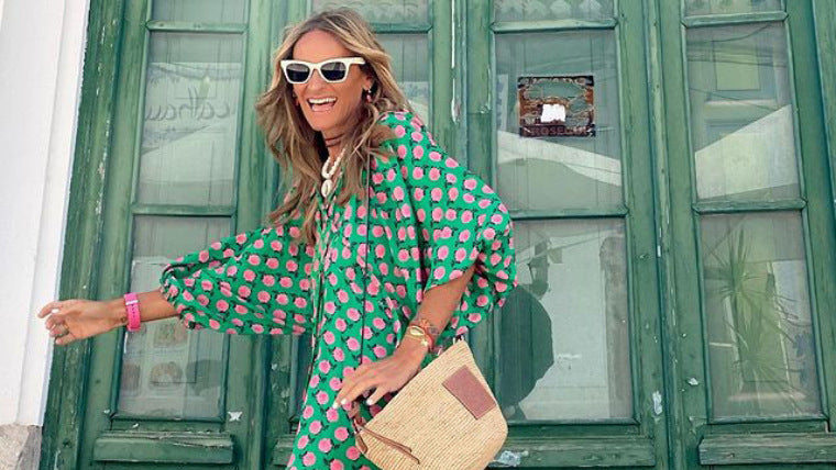 Summer Women's Vintage Printed Bohemian Dress Elegant Ladies Casual Loose V-Neck Short Sleeve Long Dresses